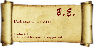 Batiszt Ervin névjegykártya